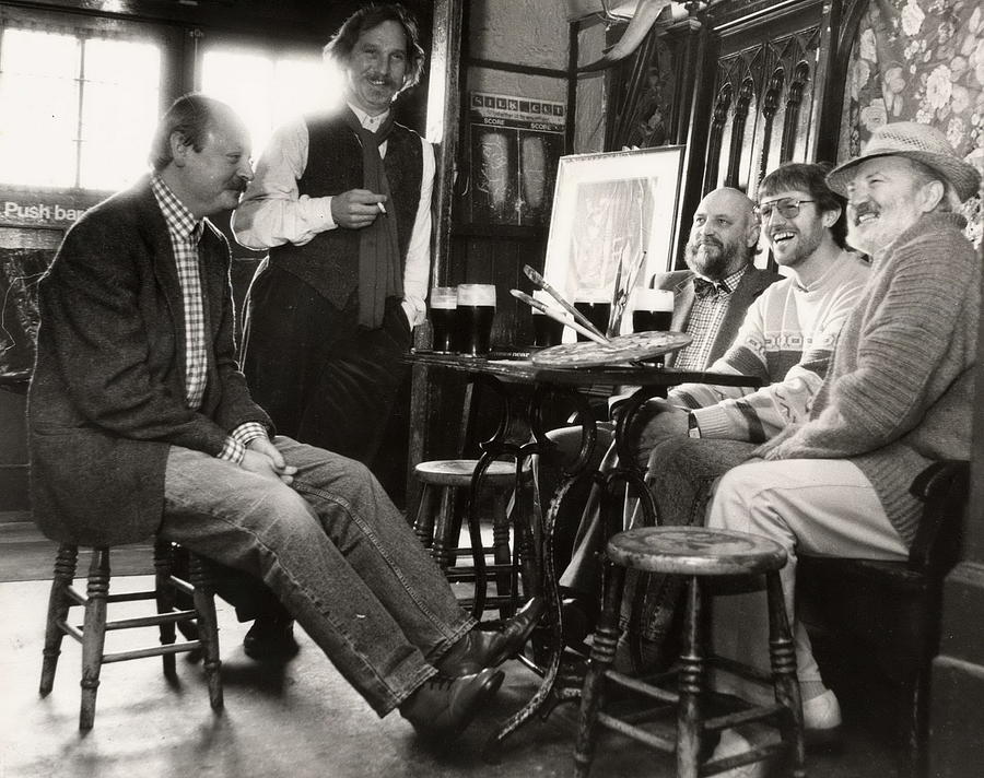 Artists in the Harbour Bar 1991 Photograph by Val Byrne