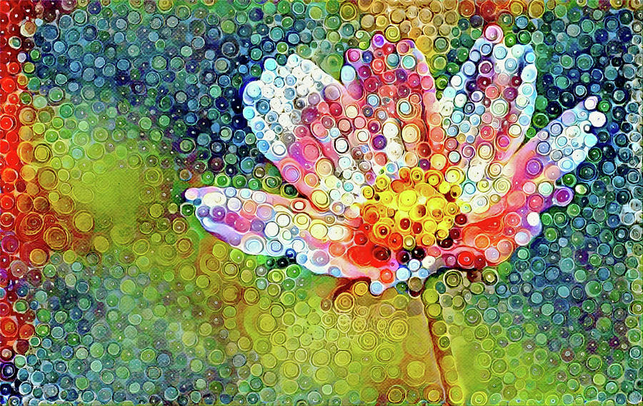 Artsy Style Bubble Cosmos Flower Digital Art by Gaby Ethington