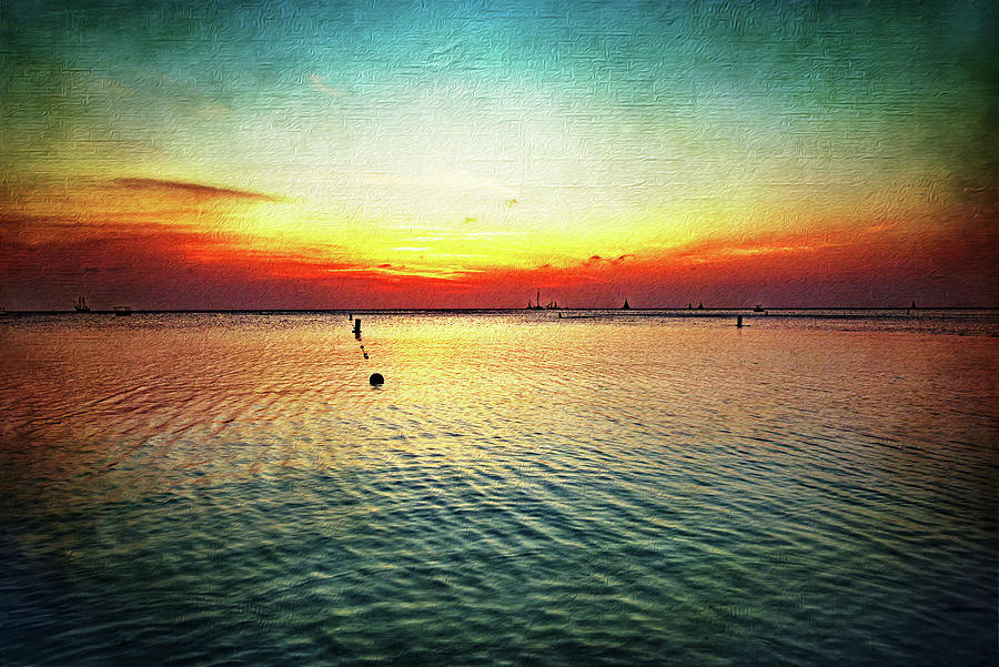 Aruba-altered Sunset Photograph by Judy Wolinsky