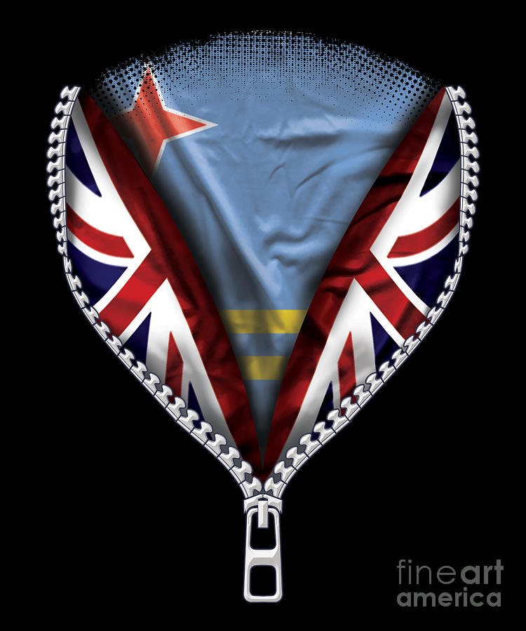Aruban Digital Art - Aruba Flag zipped British Flag by Jose O