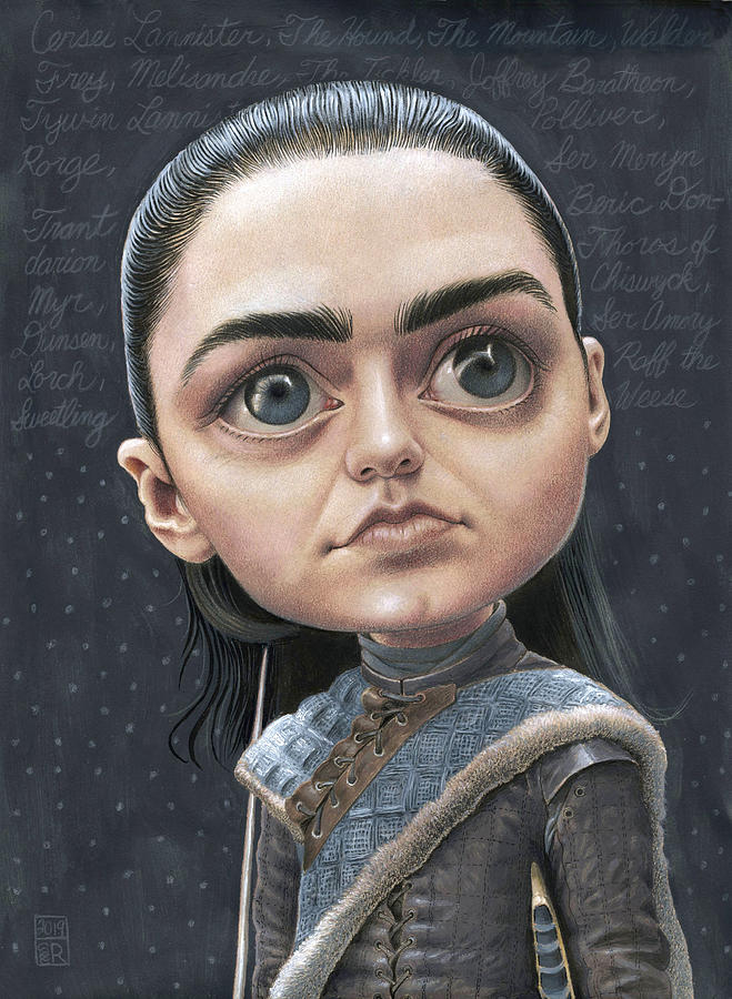 Portrait Drawing - Arya Stark by Dan Springer