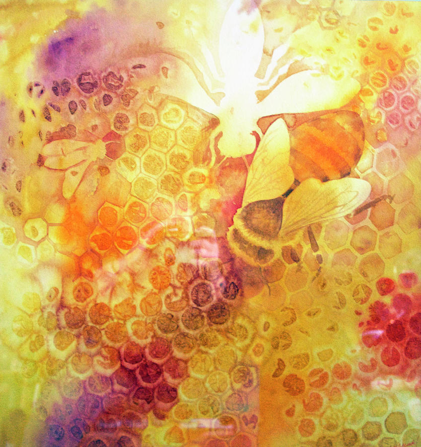 As Go The Bees I Painting by Helen Klebesadel