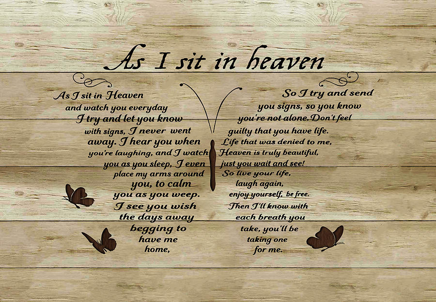 As I Sit in Heaven And Watch You Everyday Poem Poster Gift Art Tapestry by  Robin Mathew - Fine Art America