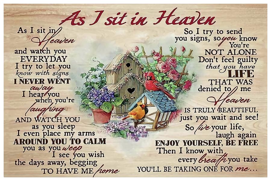 As I Sit In Heaven Poster, In Loving Memory Poster, Memorial Gift ...