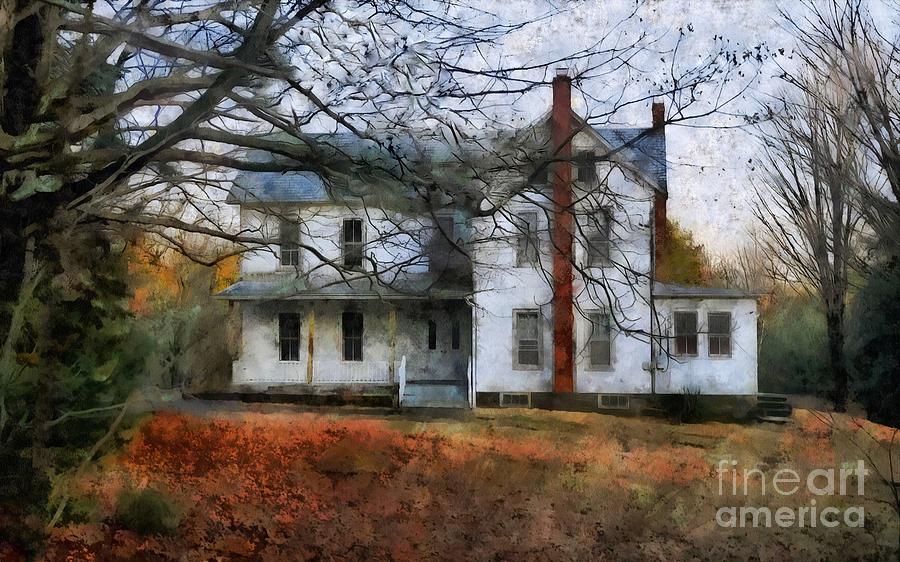 As It Was - Old Farmhouse  Mixed Media by Janine Riley