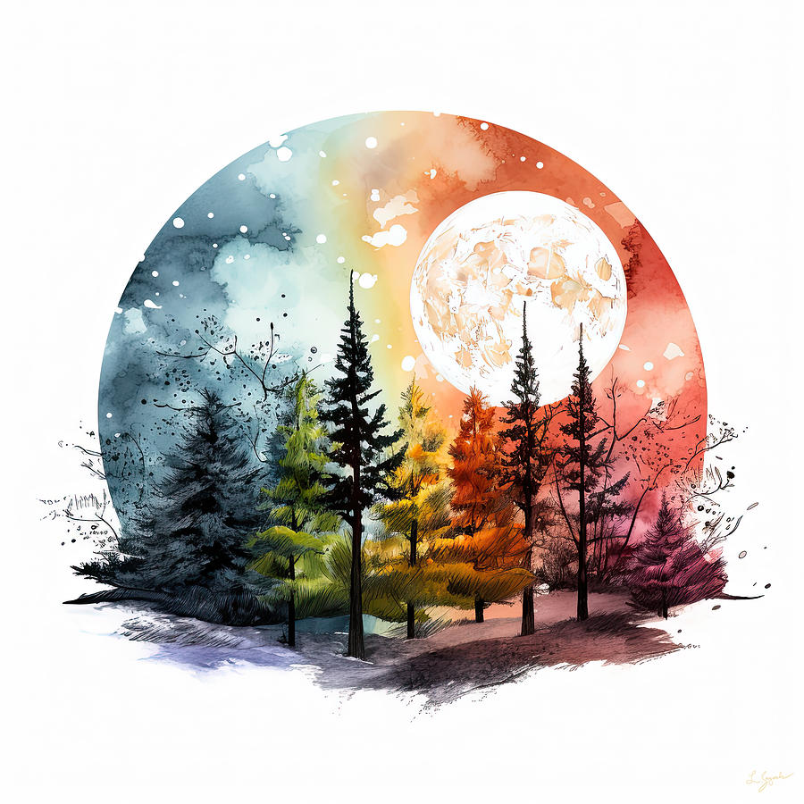 As The Seasons Turn Painting by Lourry Legarde