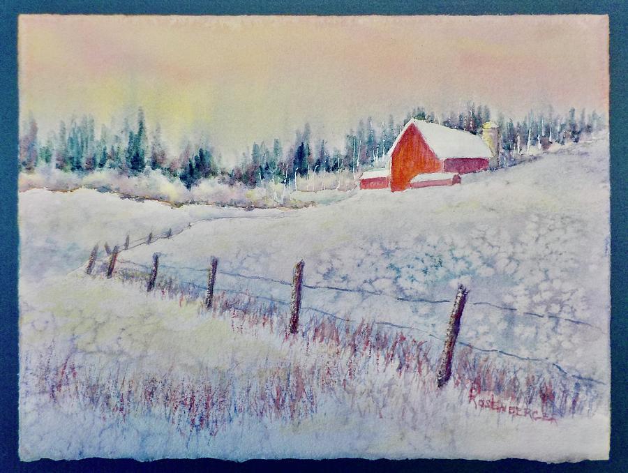 Winter Painting - As The Sky Brightens by Carolyn Rosenberger