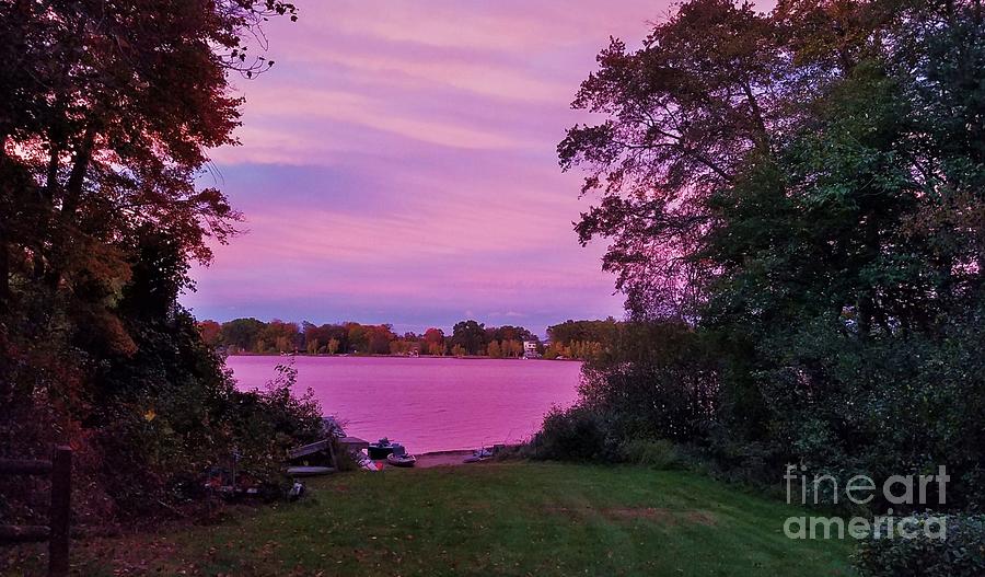 Sunset Photograph - As The Sun Sets On Willet Pond, Walpole, Massachusetts by Marcus Dagan