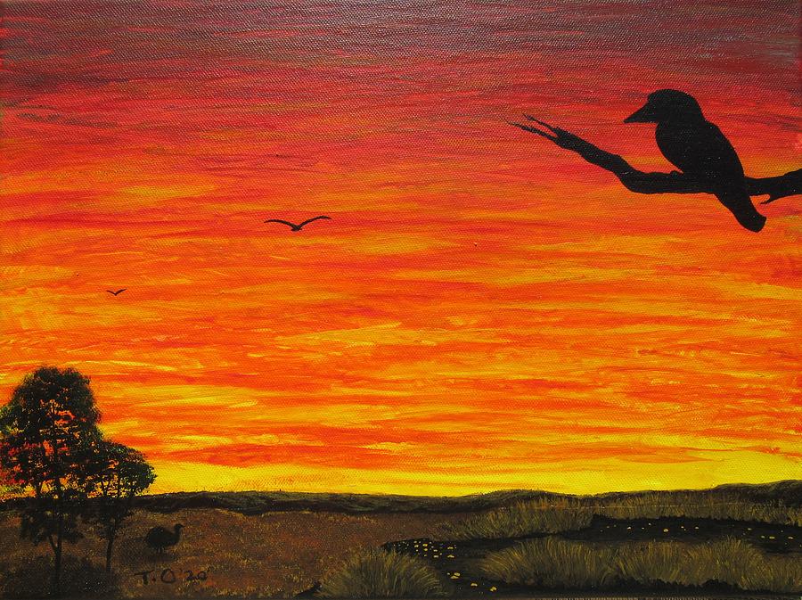 As The Sun Sets Over The Outback Painting