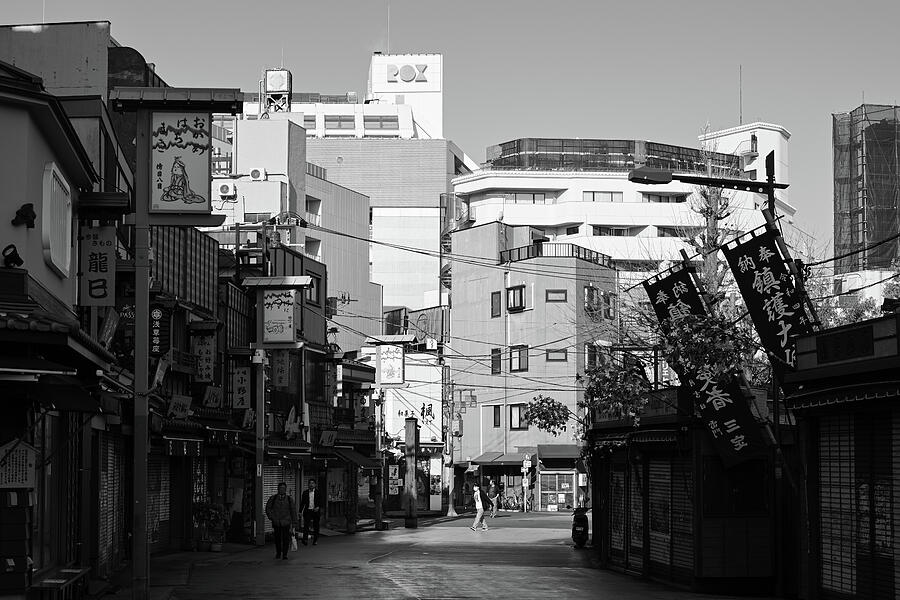 Asakusa Morning Light - Urban Layers in Monochrome Photograph by Matthias Hauser Asakusa Morning Light - Urban Layers in Monochrome Photograph by Matthias Hauser