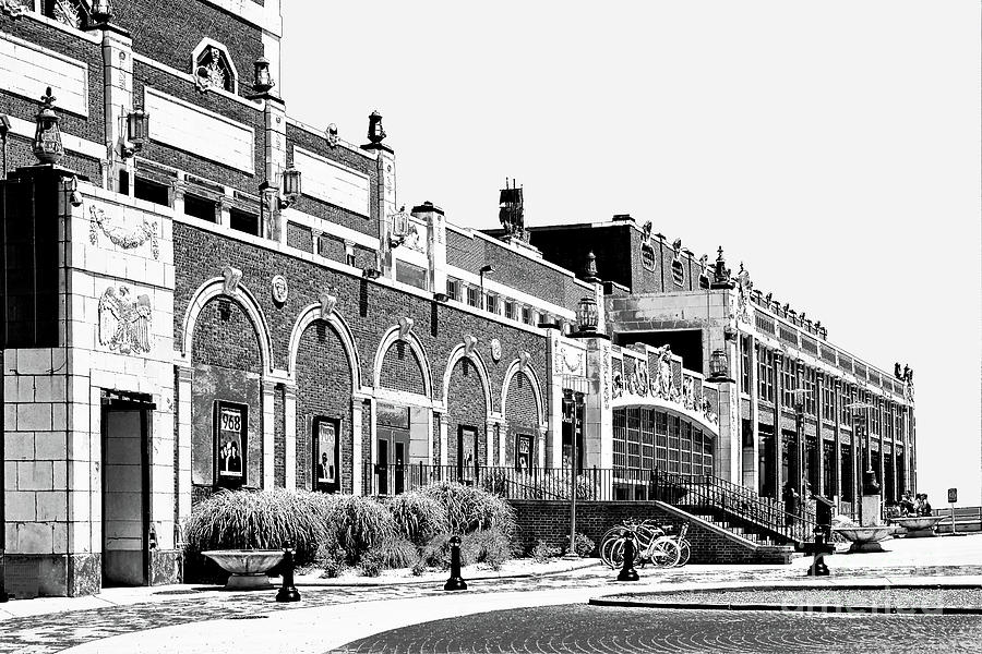Asbury Park -  Convention Center In Black And White Photograph