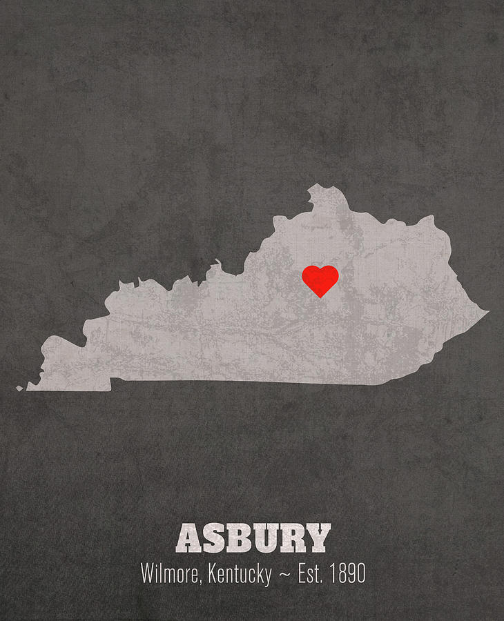 Asbury University Wilmore Kentucky Founded Date Heart Map Mixed Media ...