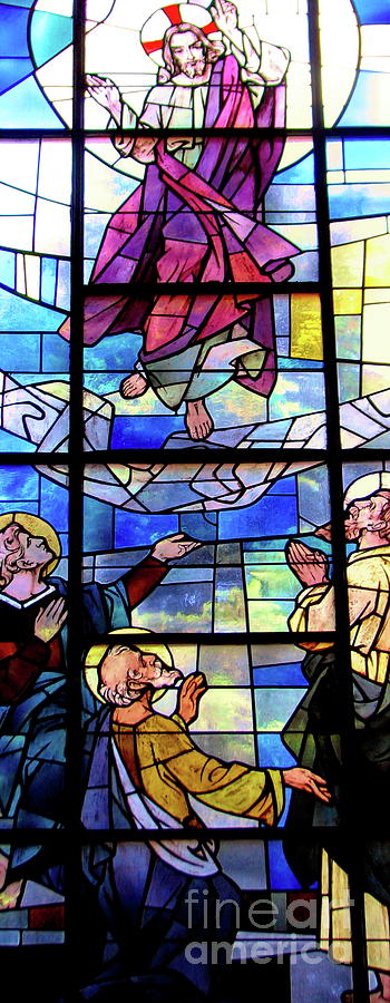 Ascension of Jesus into Heaven  Stained Glass Windows Saint Michaels Church Buffalo NY Photograph by Rose Santuci-Sofranko