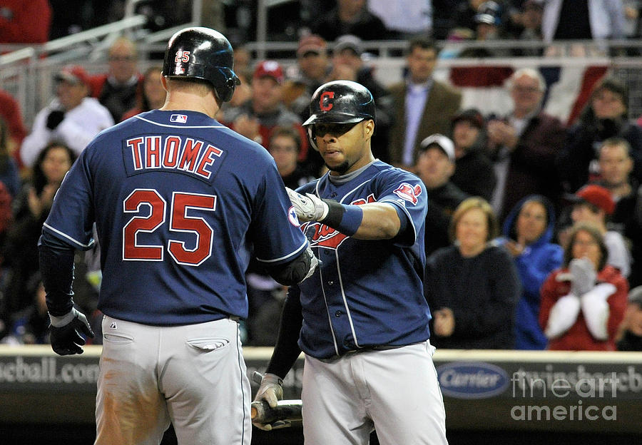 Asdrubal Cabrera, Jim Thome, and Carlos Santana Photograph by Hannah Foslien Asdrubal Cabrera, Jim Thome, and Carlos Santana Photograph by Hannah Foslien
