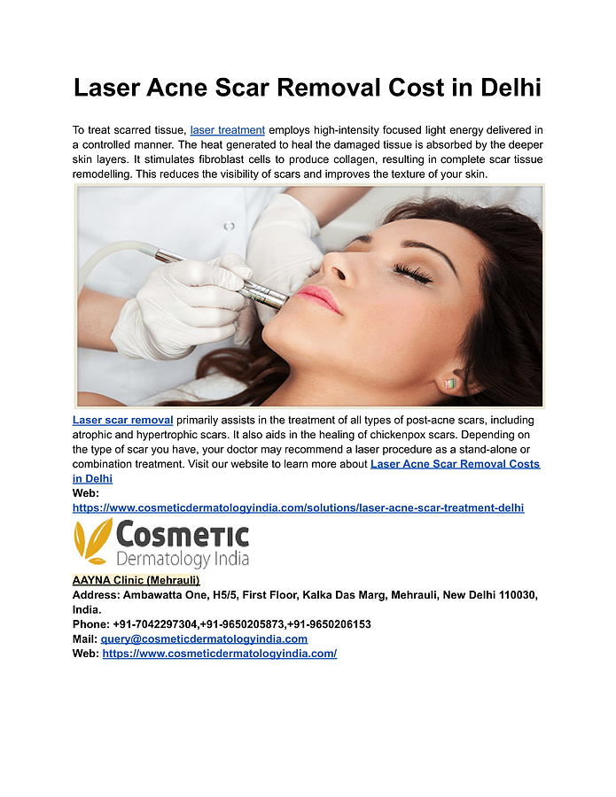 aser Acne Scar Removal Cost in Delhi Digital Art by Cosmetic