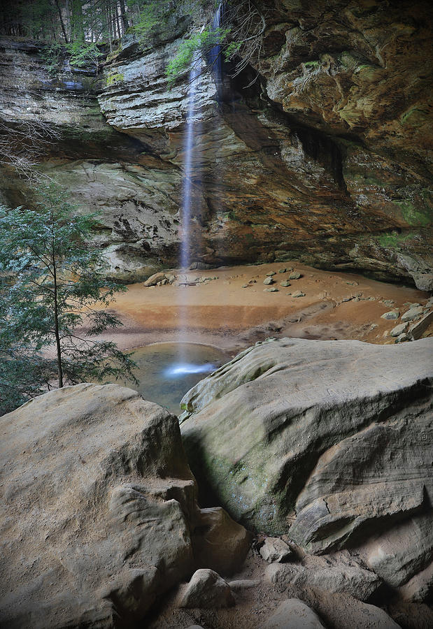 Ash Cave Waterfall Vertical Photograph by Dan Sproul