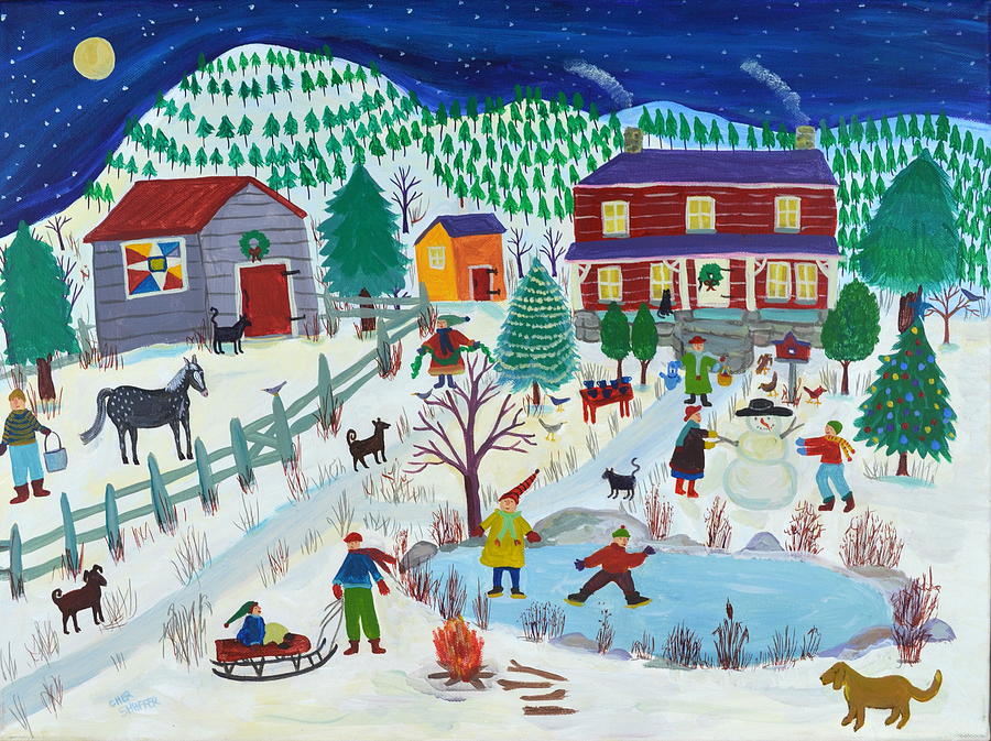 Ashe County Christmas Painting by Cher Shaffer Fine Art America