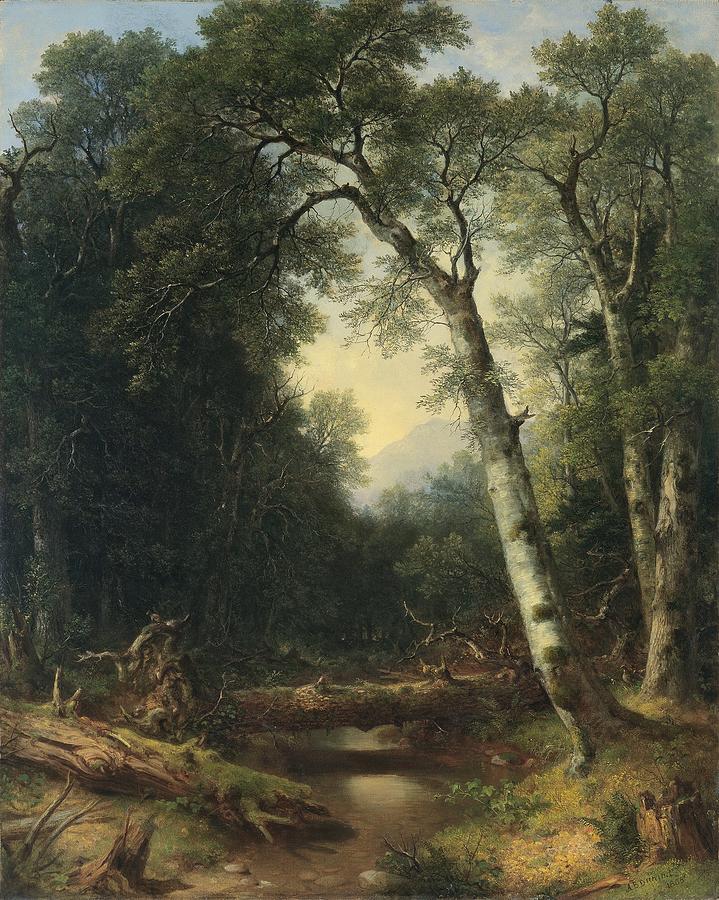 Asher B. Durand, A Creek in the Woods 1865 Painting by Celestial Images