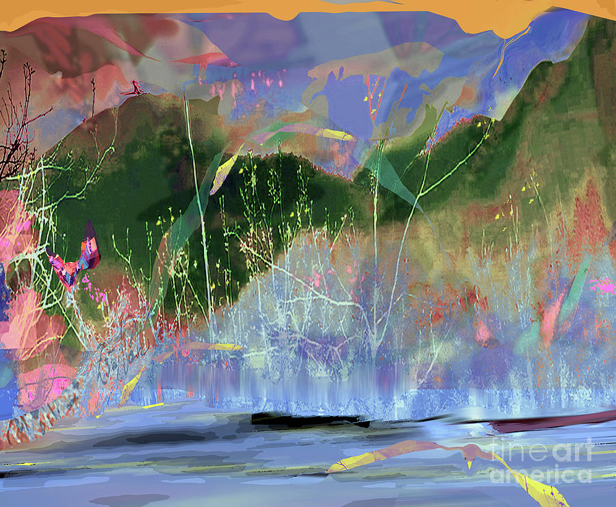 Asheville Pastels at the  Pond Mixed Media by Zsanan Studio
