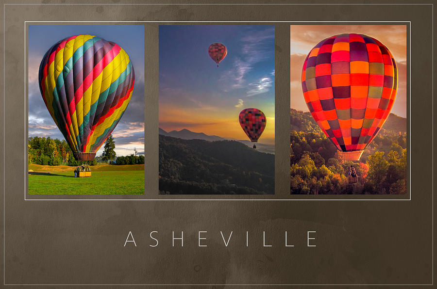 Asheville Hot Air Balloon Triptych Photograph by Norma Brandsberg