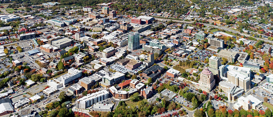 Asheville, North Carolina Downtown Aerial View Photograph by David Oppenheimer
