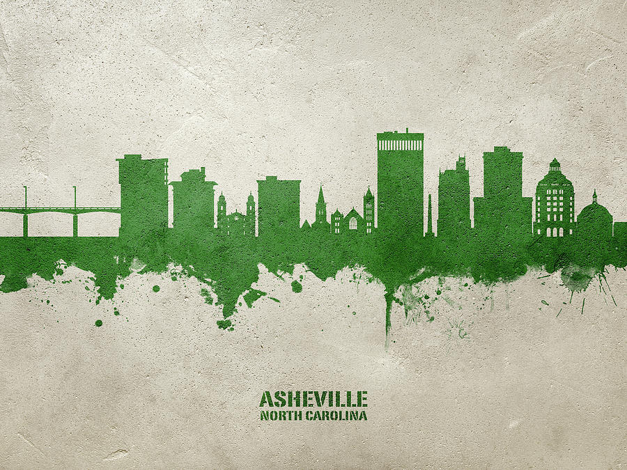 Asheville North Carolina Skyline #51 Digital Art by Michael Tompsett ...