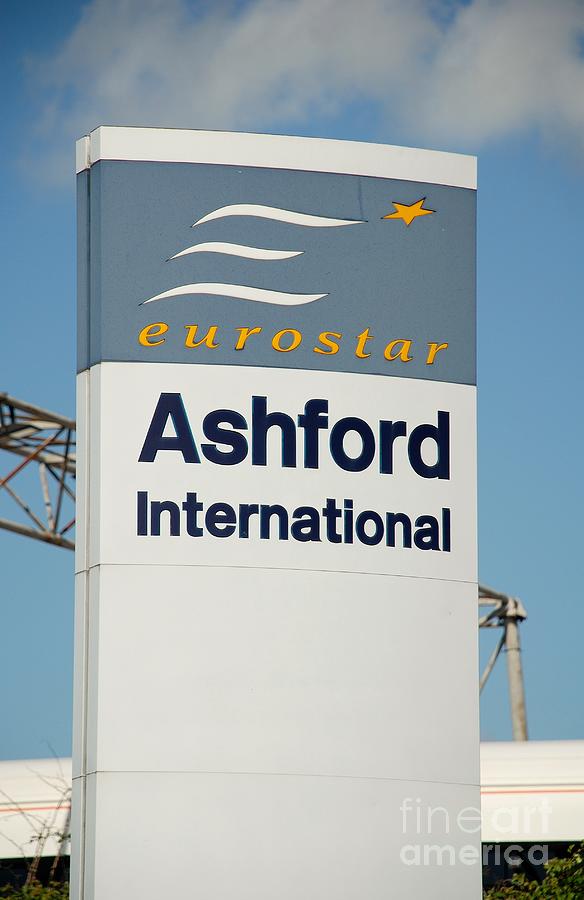 Ashford International railway station sign Photograph by David Fowler