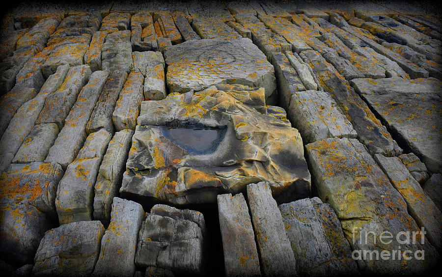 Ashlar and Rubble Breakwater - Detail Photograph by Yvonne Johnstone