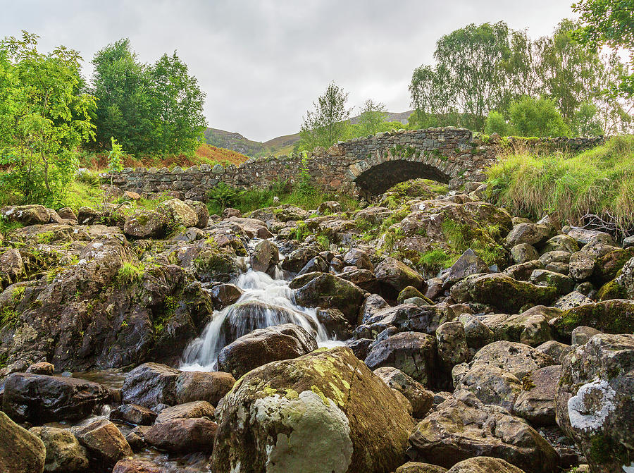 Ashness Bridge Over Small Stream In Lake District Photograph