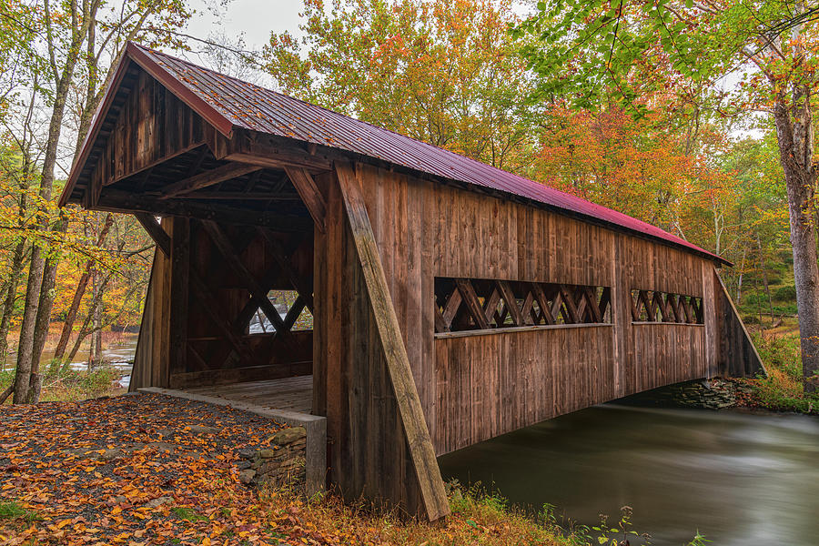 Fall Photograph - Ashokan-Turnwood Covered Bridge by Angelo Marcialis