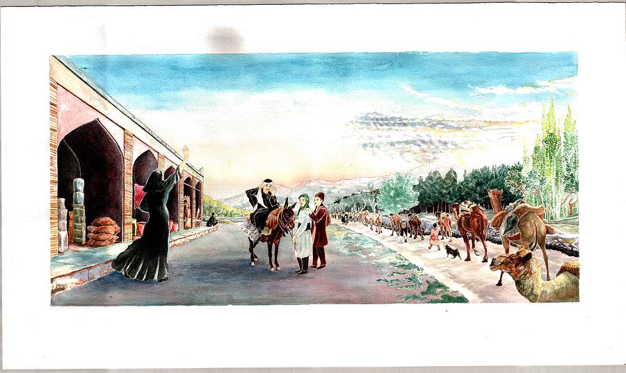 Ashraf setting off on pilgrimage from Zanjan, Persia Painting by Sue Podger