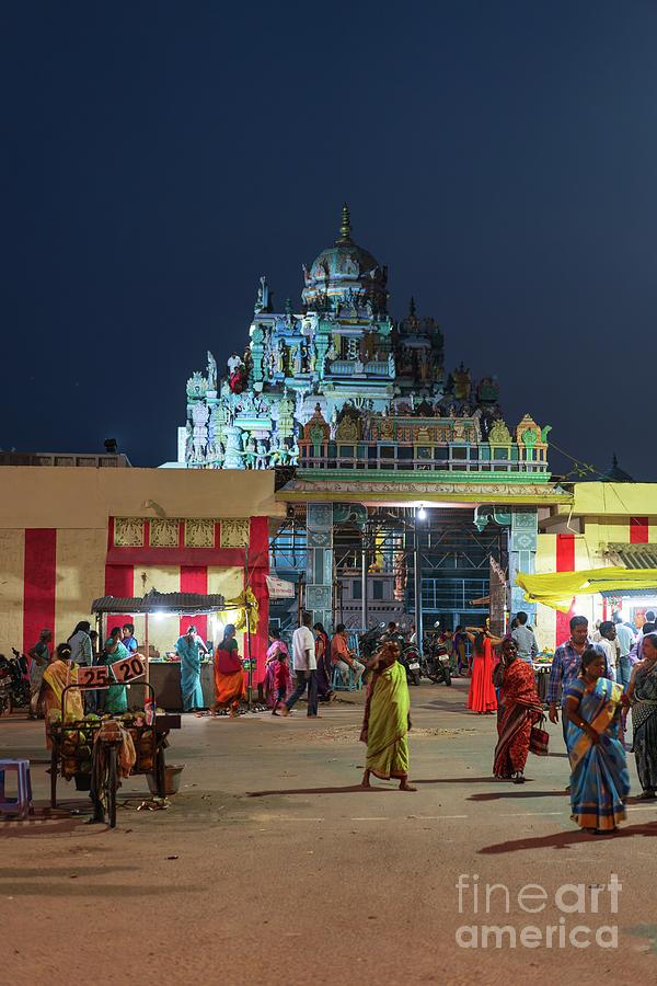 Ashtalakshmi Temple at Night Chennai India Photograph by Mike Reid