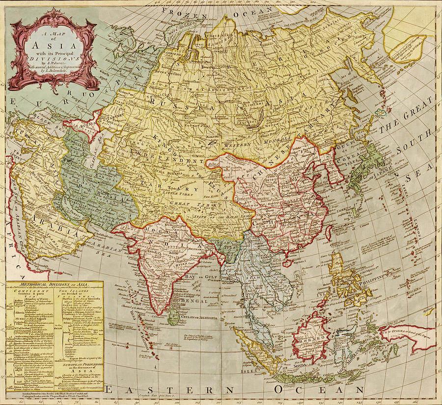 Asia 1700's Drawing by Vintage Maps - Pixels Merch