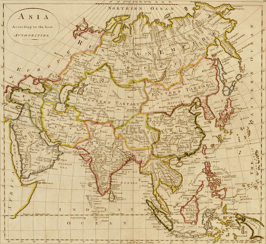 Asia 1814 Drawing by Vintage Maps - Fine Art America