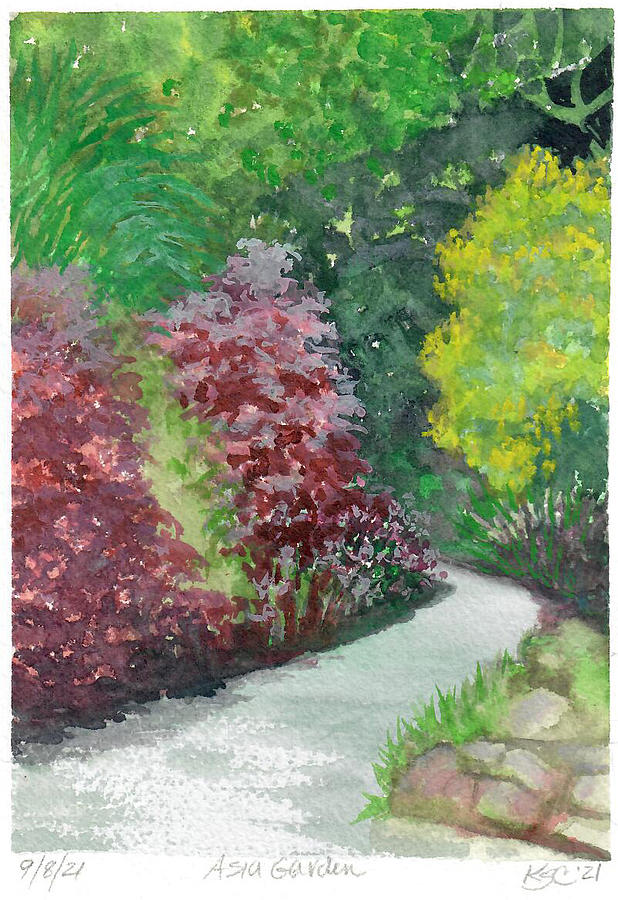 Asia Garden Painting by Karen Coggeshall