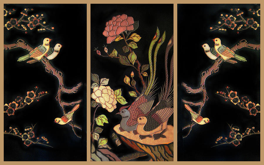 Asian Art Triptych Photograph by Jessica Jenney