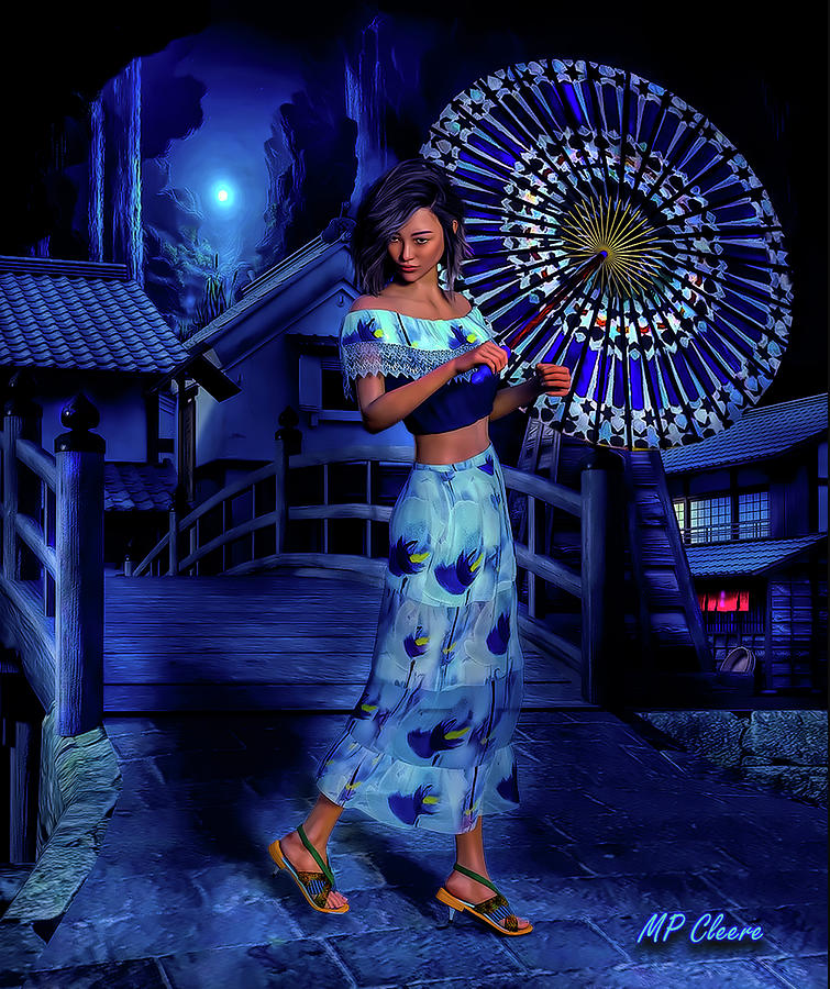 Asian Blues Digital Art by Michael Cleere