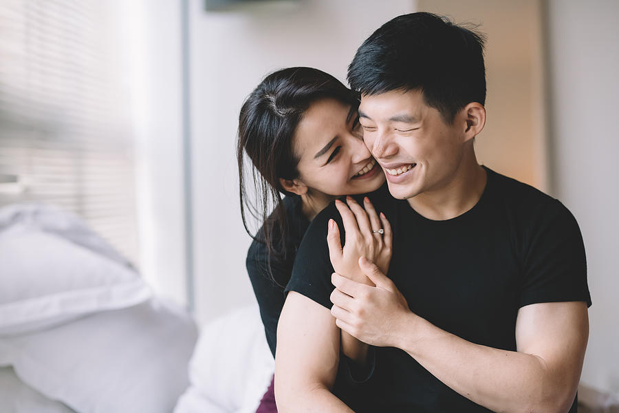 Asian Chinese Couple Hugging And Bonding Time Photograph by Edwin Tan