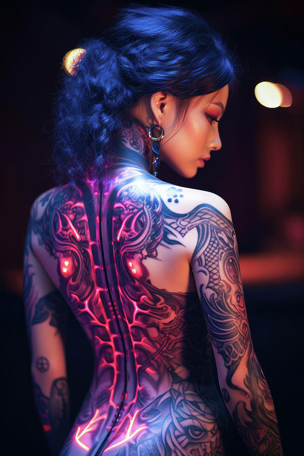 Asian Cyberpunk Woman 07 Digital Art by Matthias Hauser