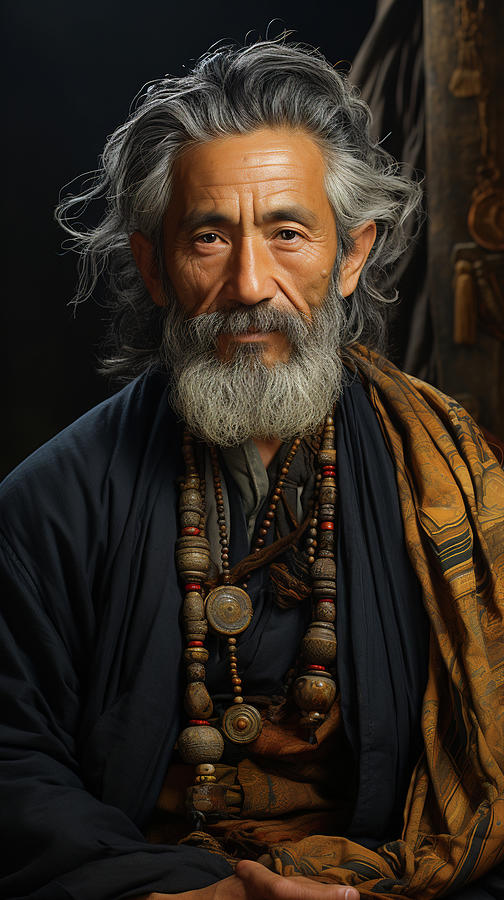 Asian Man Portrait Digital Art By Ewa Art - Fine Art America