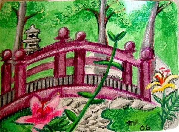 Asian Park Painting by Monica Resinger
