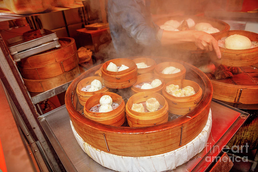 Asian steaming dumplings Photograph by Benny Marty