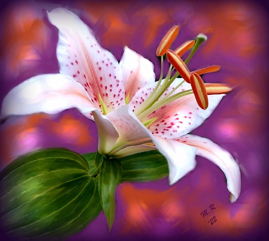 Asiatic Lily Painting by Monica Resinger