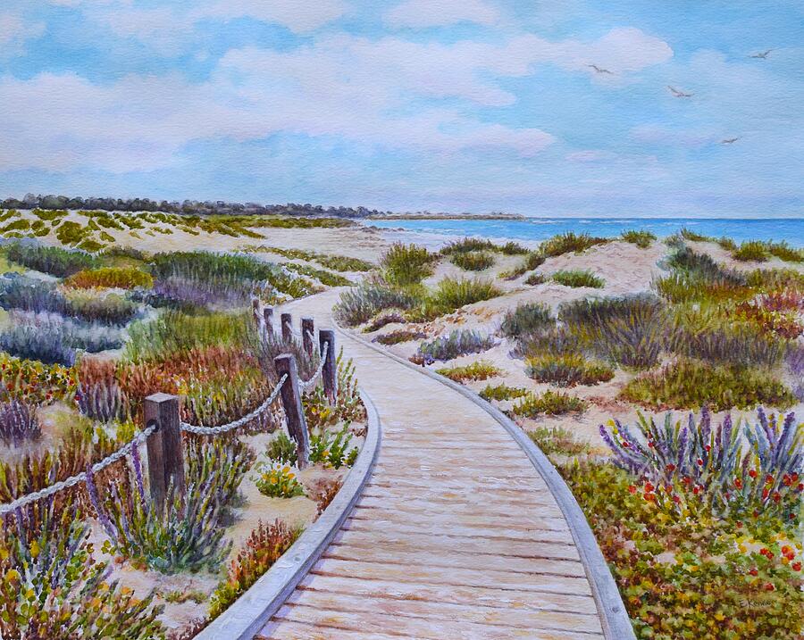 Asilomar Beach Pathway Painting by Elizabeth Kennen - Fine Art America