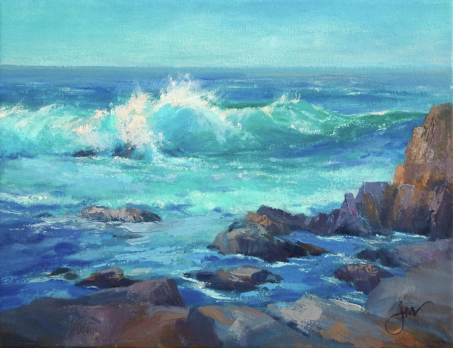 Asilomar Surf Painting by Jeri McDonald | Fine Art America