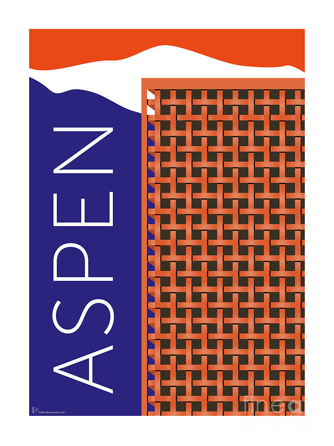 Aspen Art Museum - Orange Digital Art by Sam Brennan