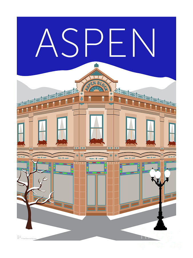 Aspen Block Winter Digital Art by Sam Brennan