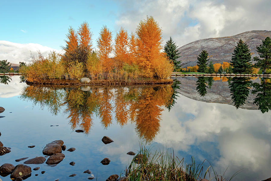 Aspen Colorado Autumn Lake And Mountain Reflections Photograph