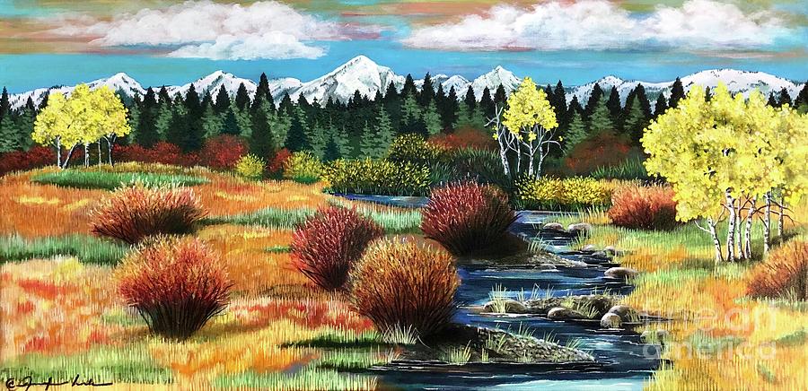 Fall at Mowich Elkhorn Mountains Painting by Jennifer Lake