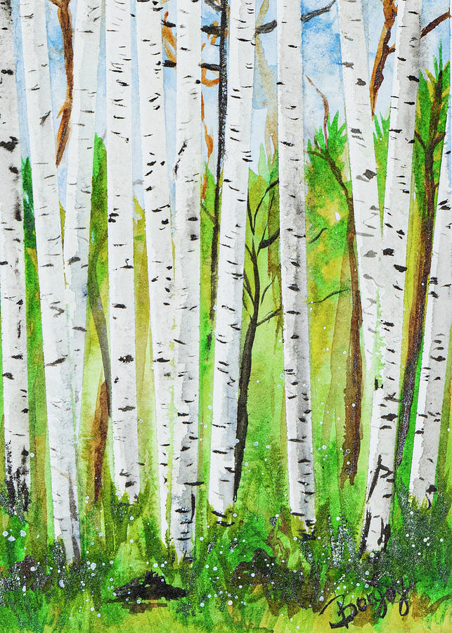 Aspen Forest Painting by Bonny Puckett